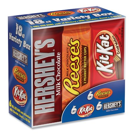 HERSHEYS Full Size Chocolate Candy Bar Variety Pack, Assorted 1.5 oz Bar, PK18 40597